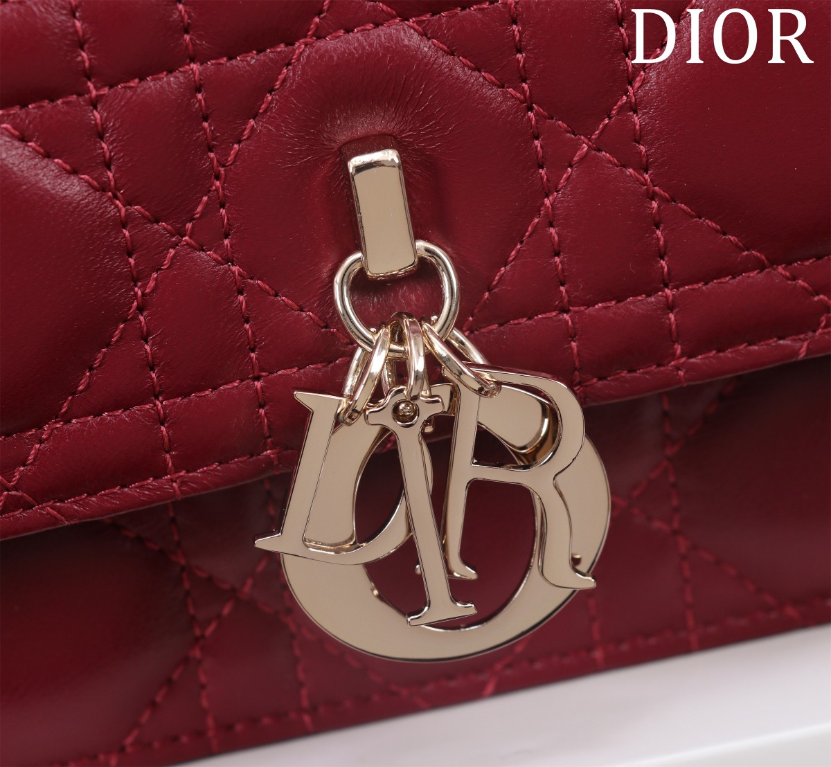 My Dior Top Handle Bag Burgundy Cannage Lambskin